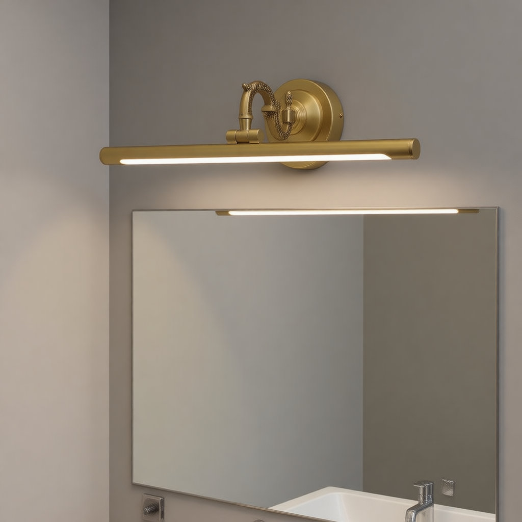 18" Vintage Brass Wall Light Sconces, 9W LED Wall lamp Retro Mirror Front lamp-3