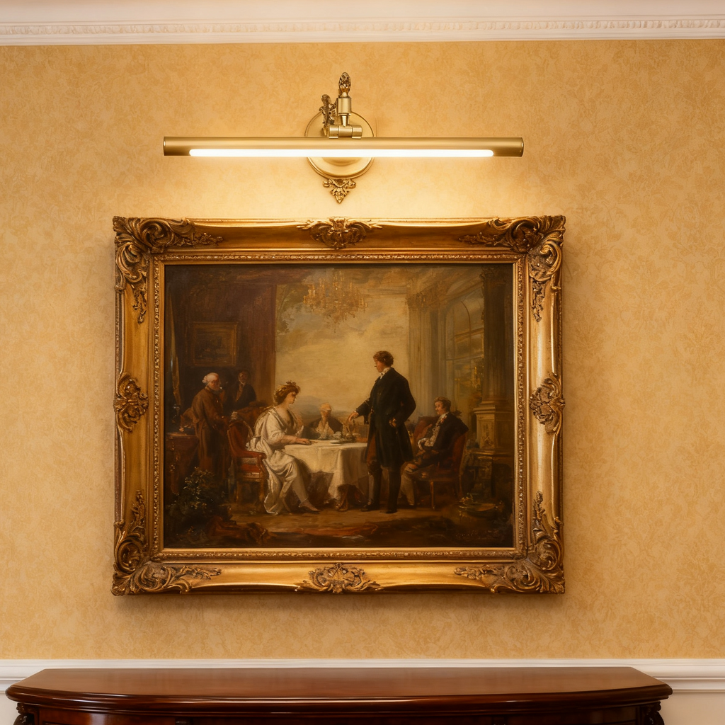 18" Vintage Brass Wall Light Sconces, 9W LED Wall lamp Retro Mirror Front lamp-2