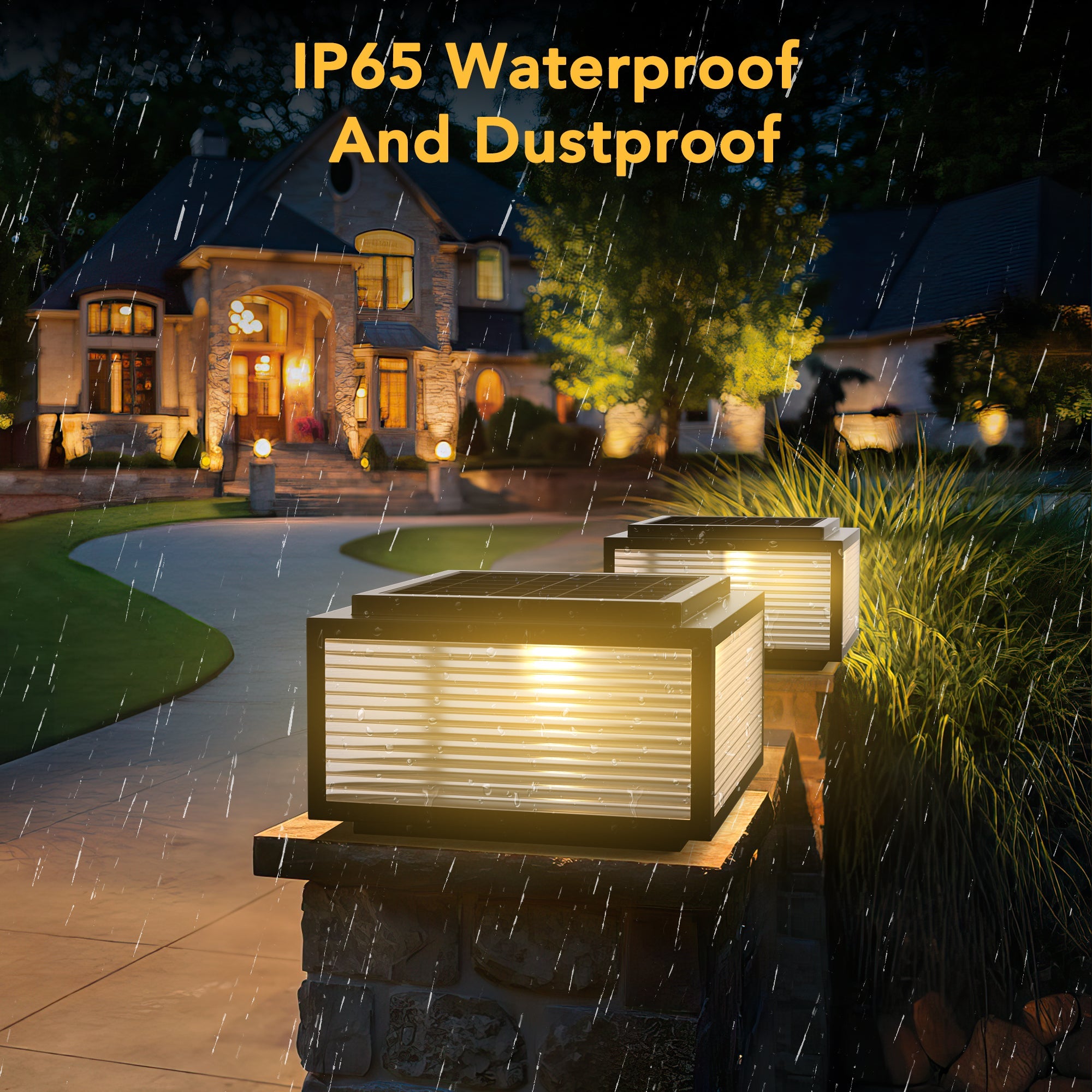 Outdoor Solar Powered Post Cap Lights-3