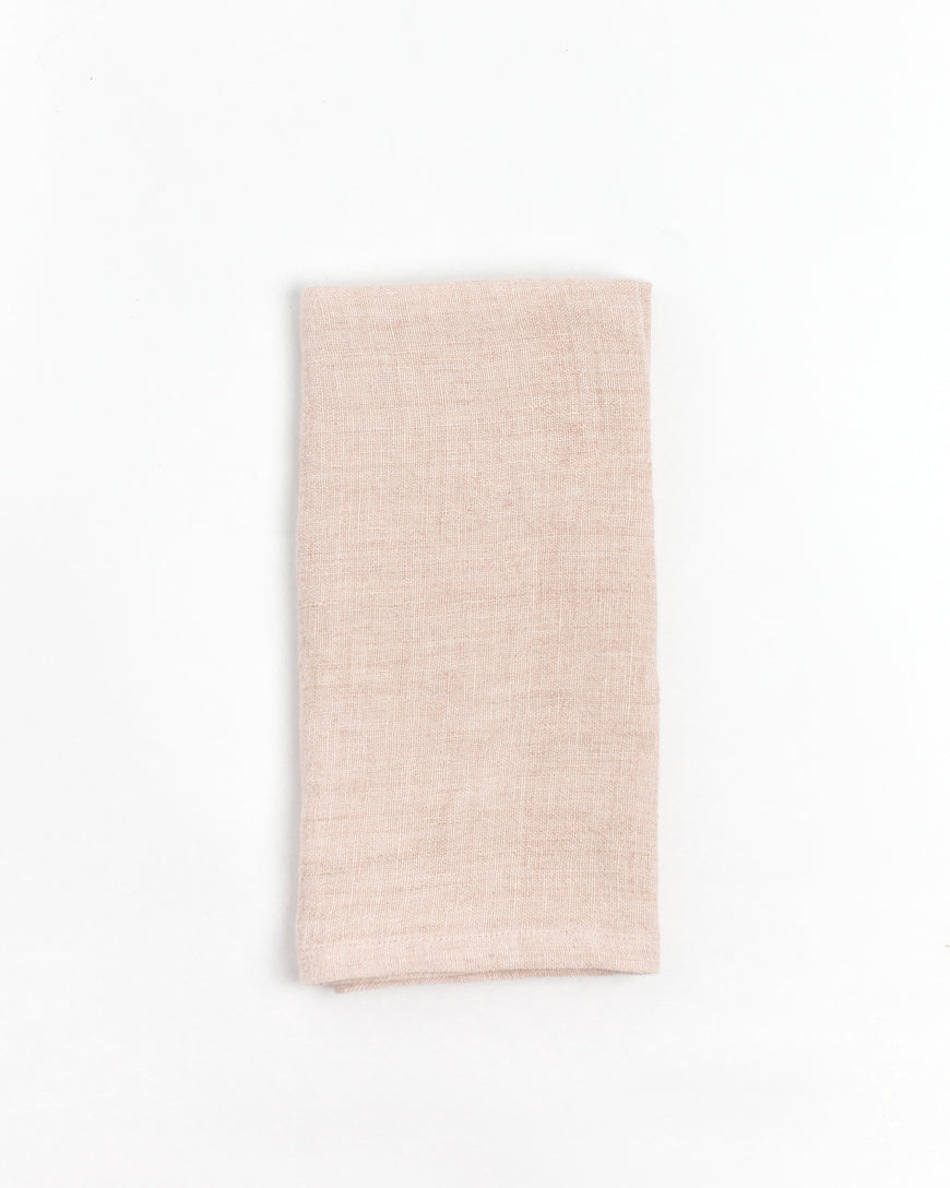 Hand-Woven Stone Washed Linen Hemmed Dinner Napkins