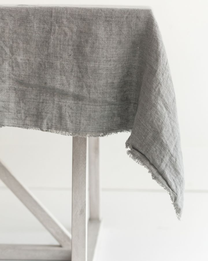 Hand-Woven Stone Washed Linen Tablecloth