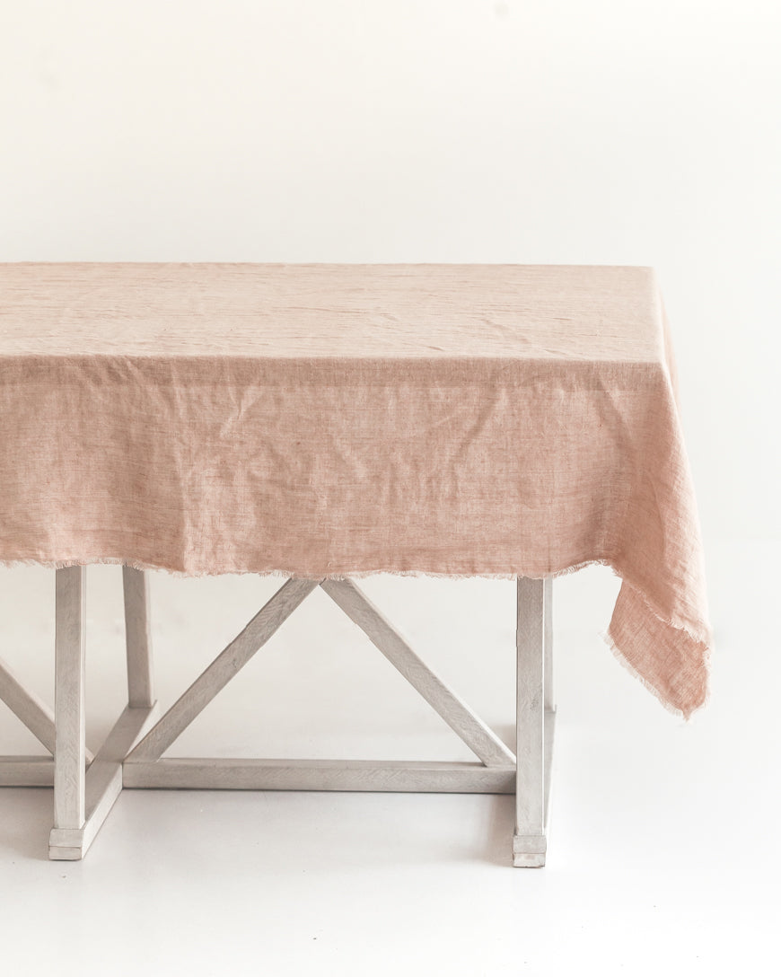 Hand-Woven Stone Washed Linen Tablecloth