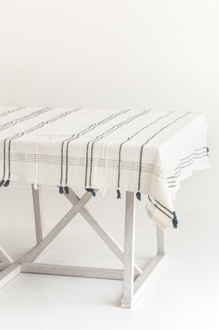 Handwoven Ribbons Cotton Tablecloth