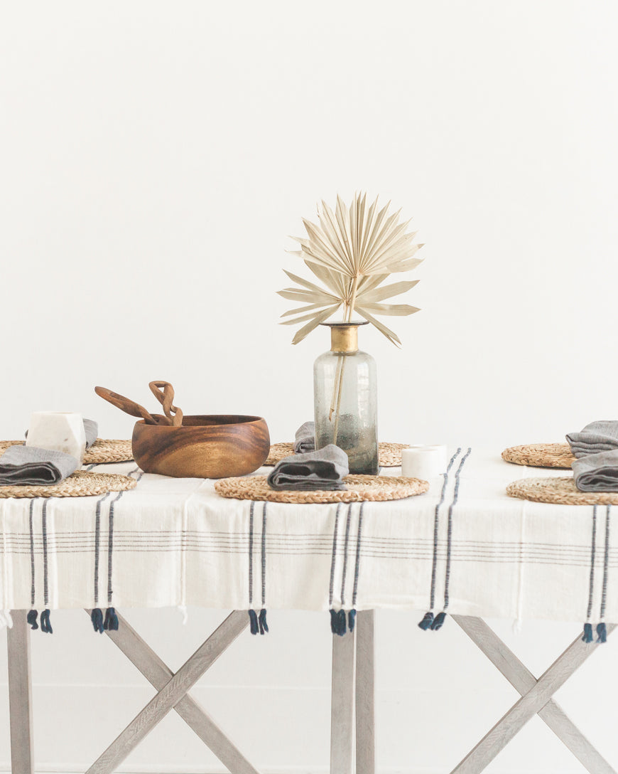 Handwoven Ribbons Cotton Tablecloth