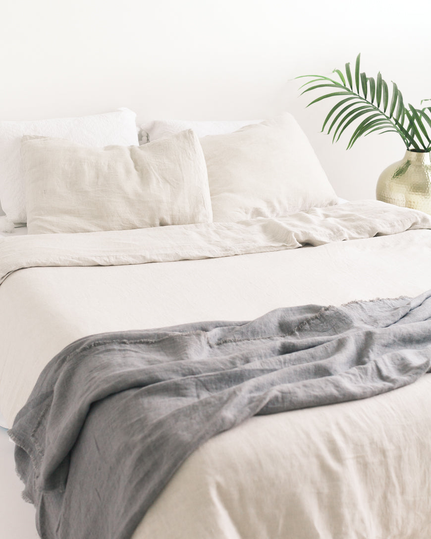 Handmade Stone Washed Signature Linen Throw Blanket