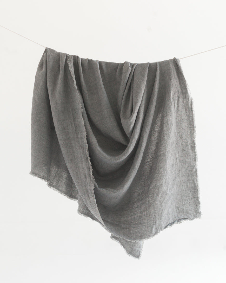 Handmade Stone Washed Signature Linen Throw Blanket