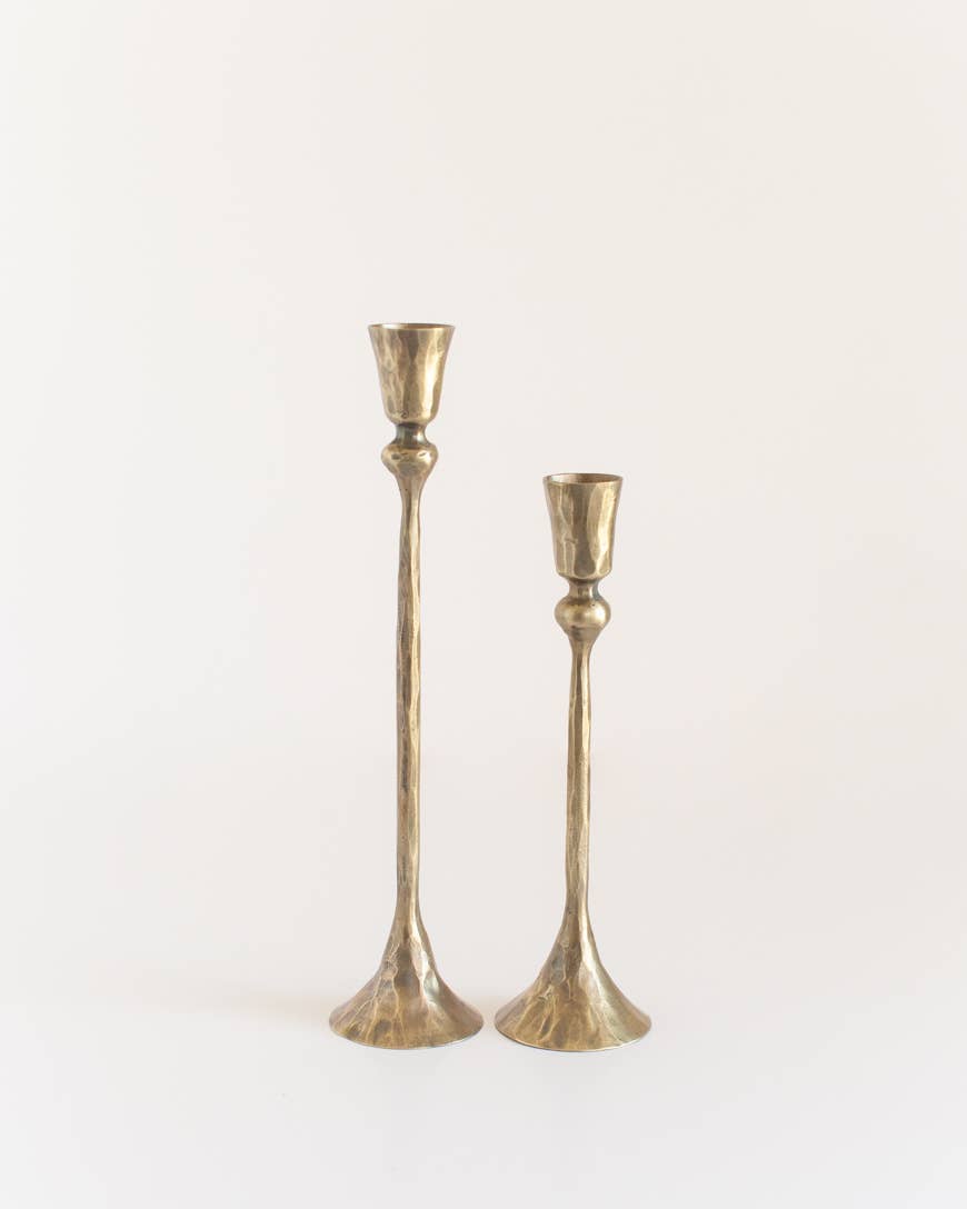 Gemini Hand-Forged Iron Candle Stands | Set of 2