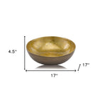 17" Gold & Bronze Aluminum Round Centerpiece Bowl