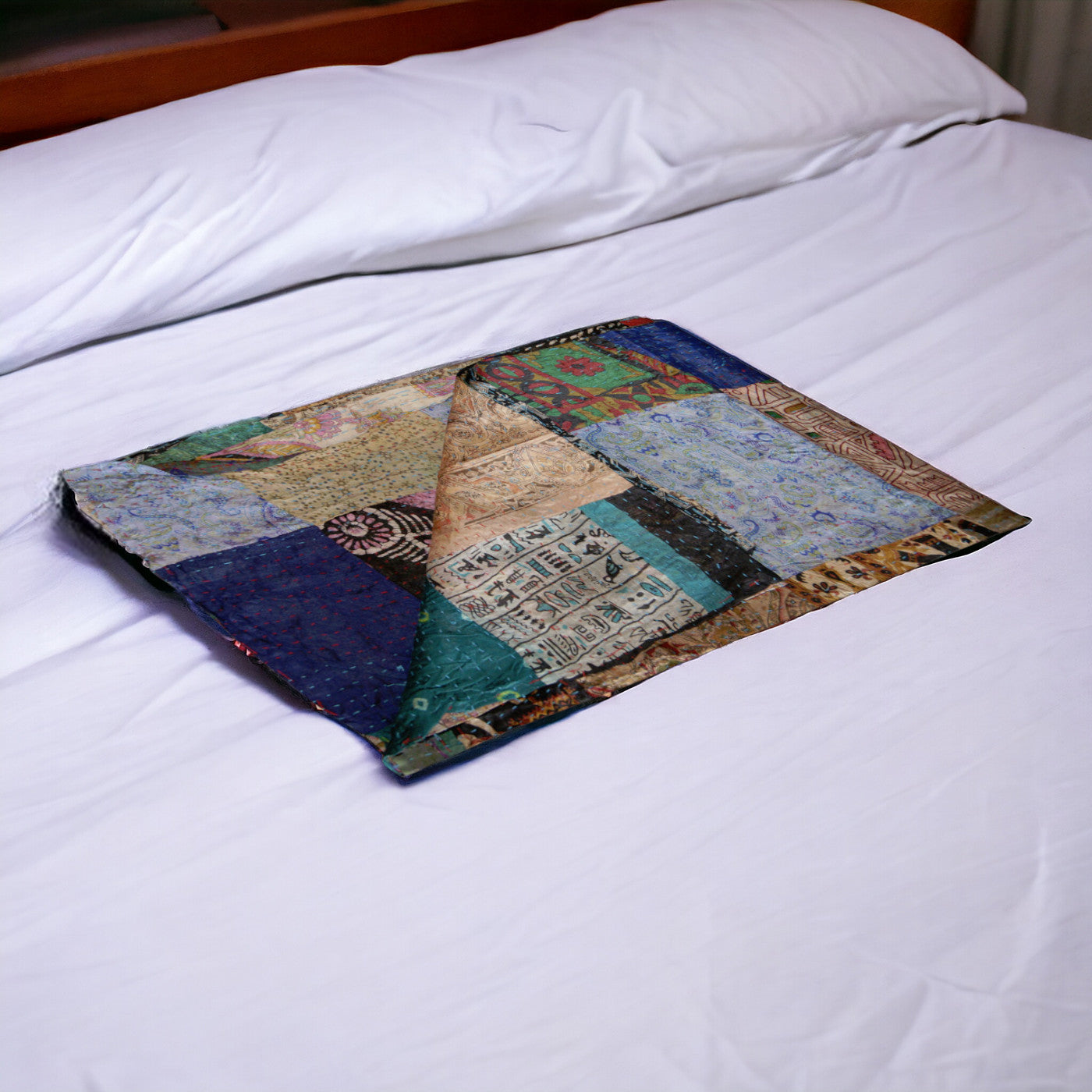 60″ × 90″ Handcrafted Silk Multicolor Throw