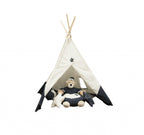 White & Blue Fabric Play Tent