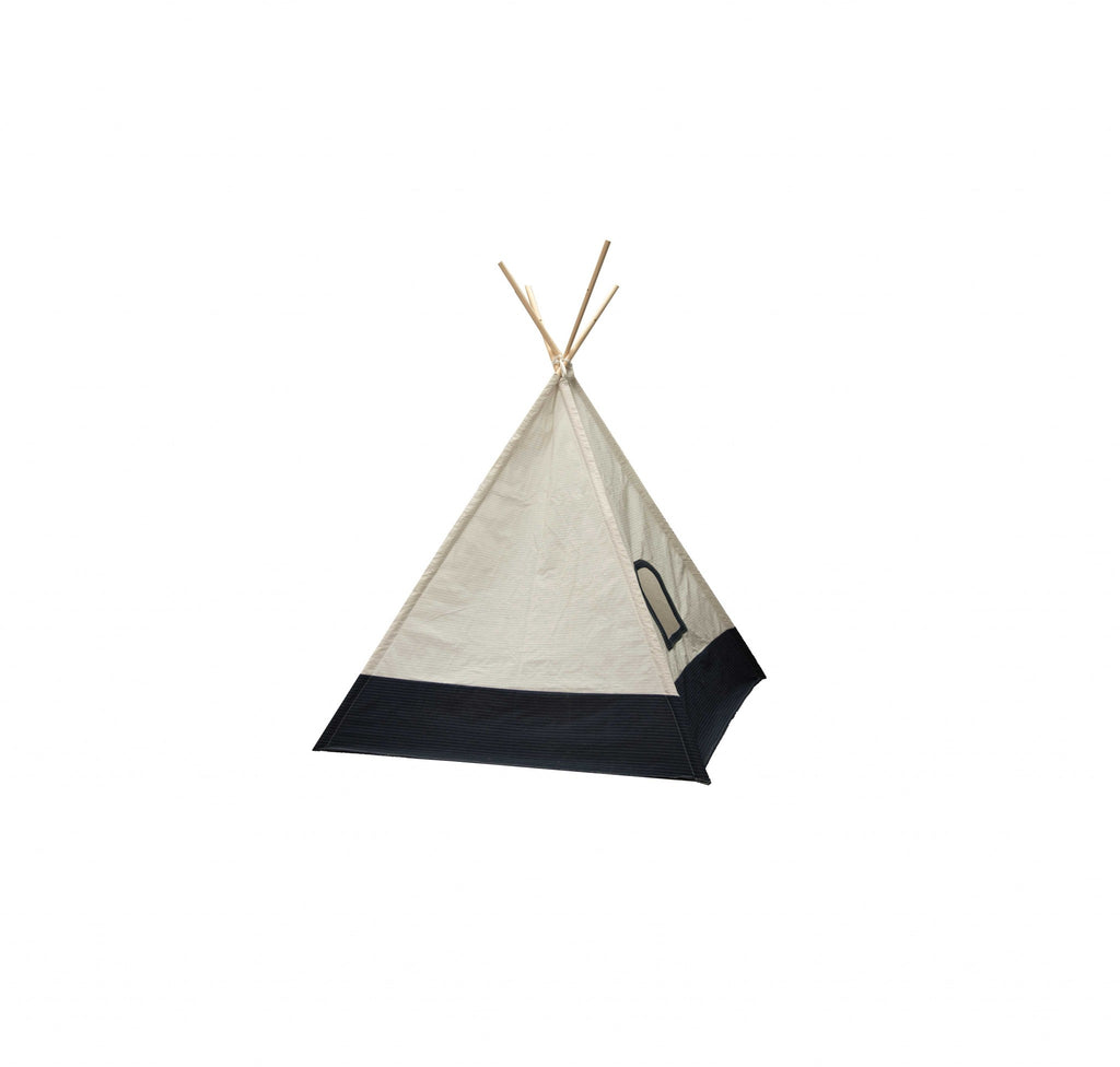 White & Blue Fabric Play Tent
