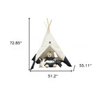 White & Blue Fabric Play Tent