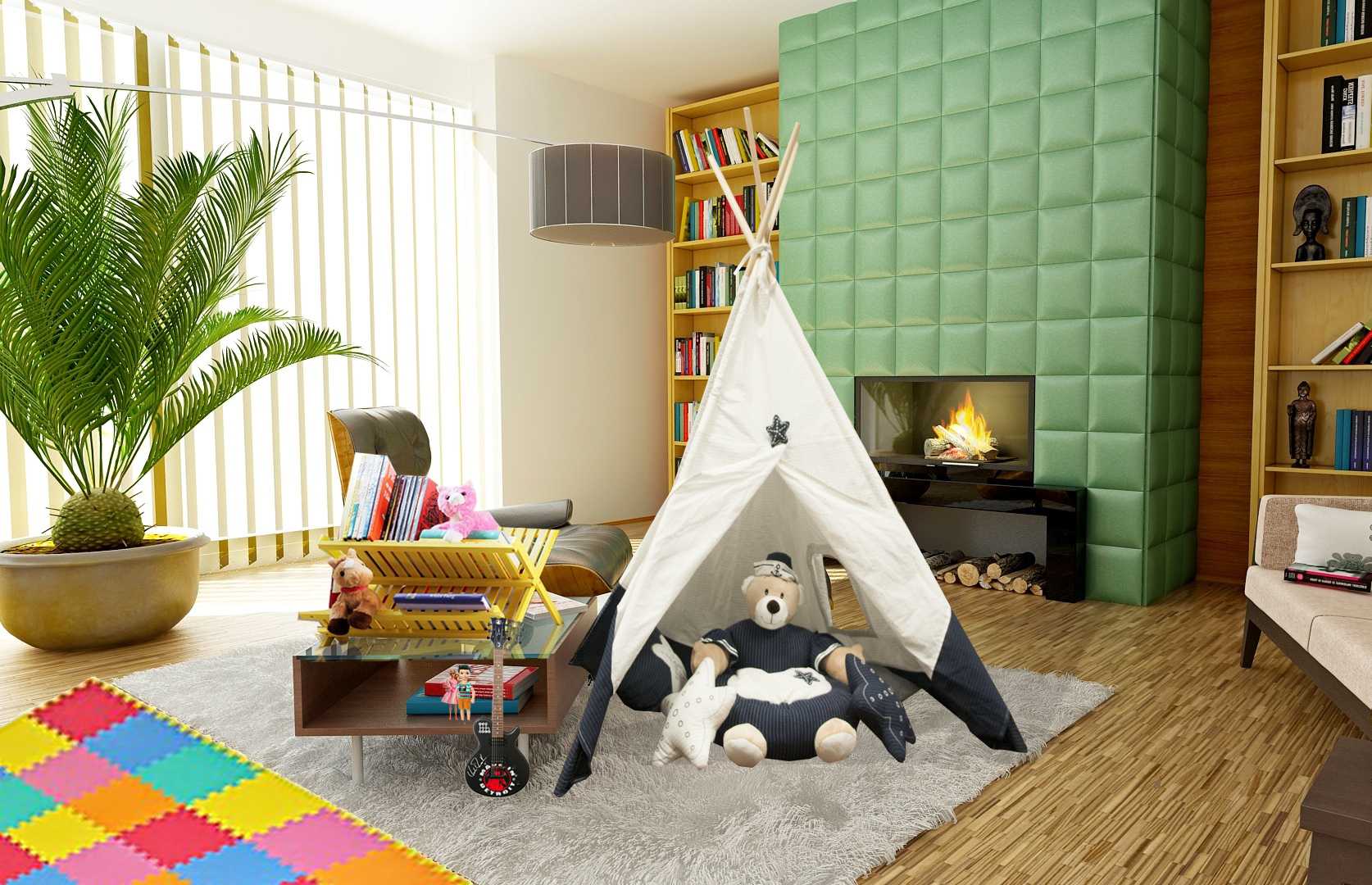 White & Blue Fabric Play Tent