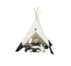 White & Blue Fabric Play Tent