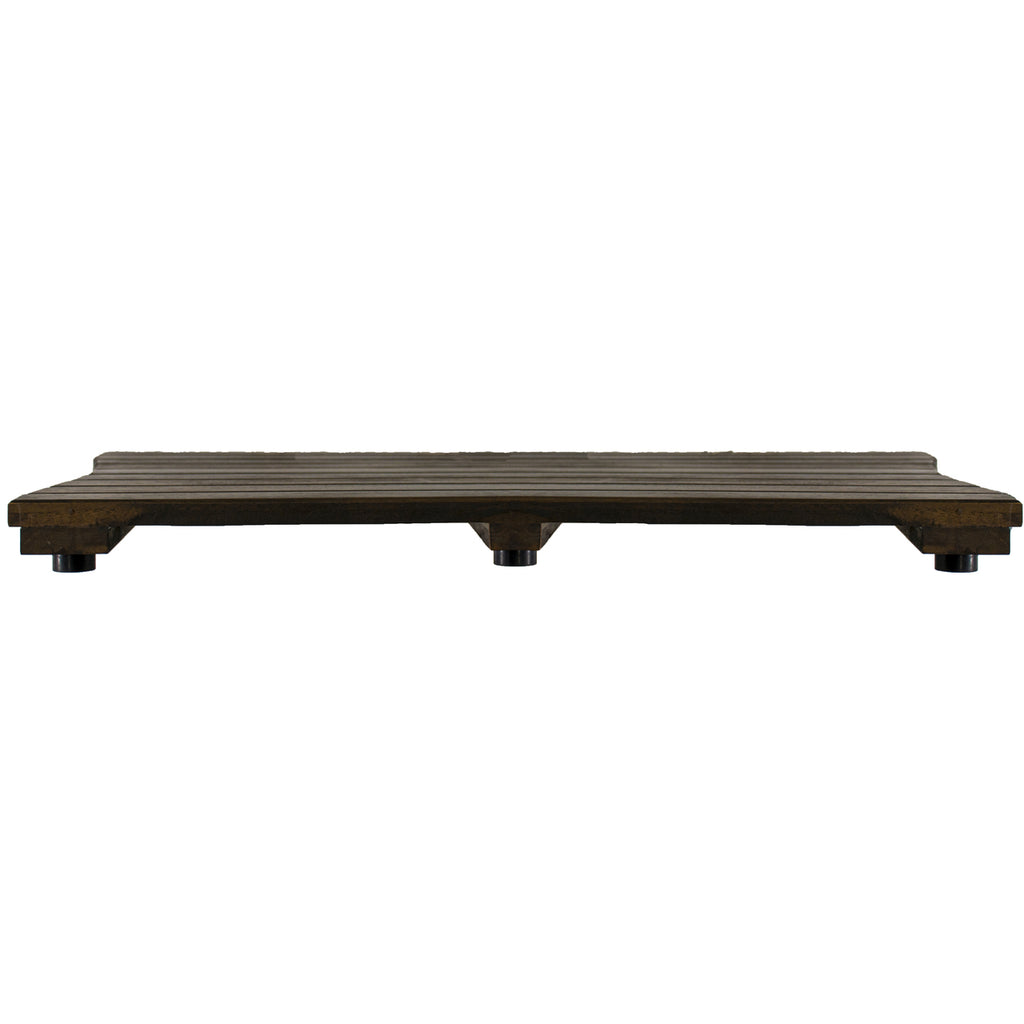 23" Dark Brown Teak Slat Non Slip Bath Mat