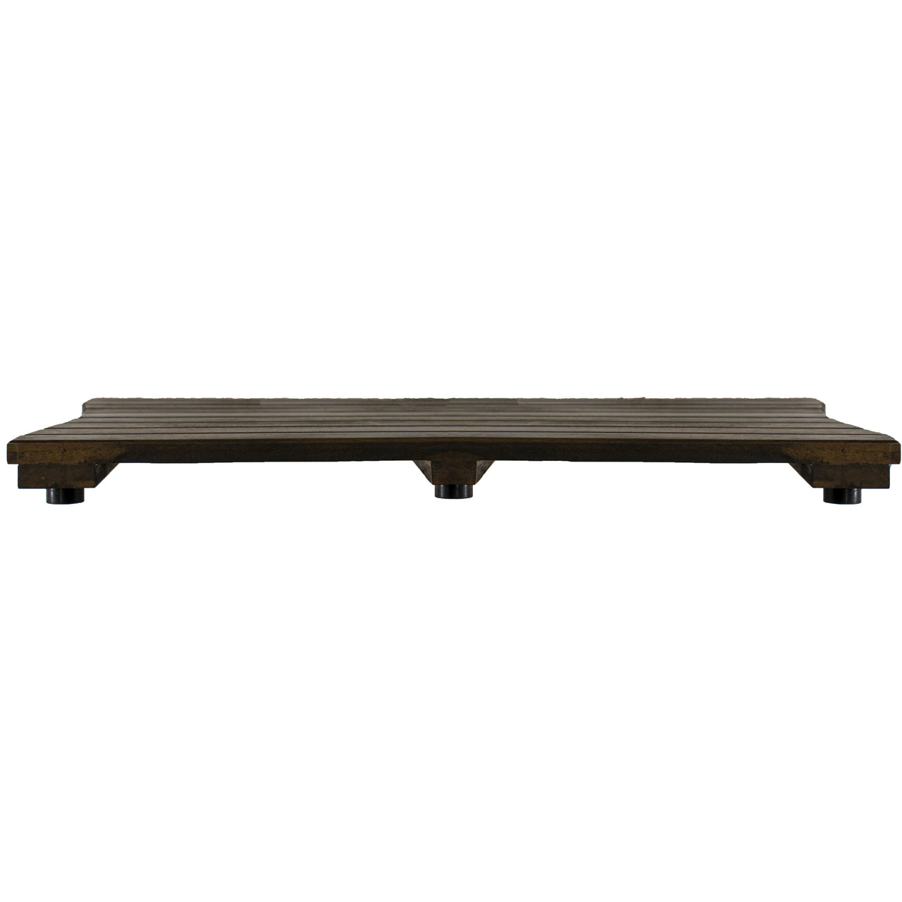 23" Dark Brown Teak Slat Non Slip Bath Mat