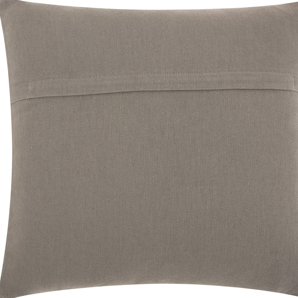 20" Light Gray Cotton-Blend Curly Loops Throw Pillow