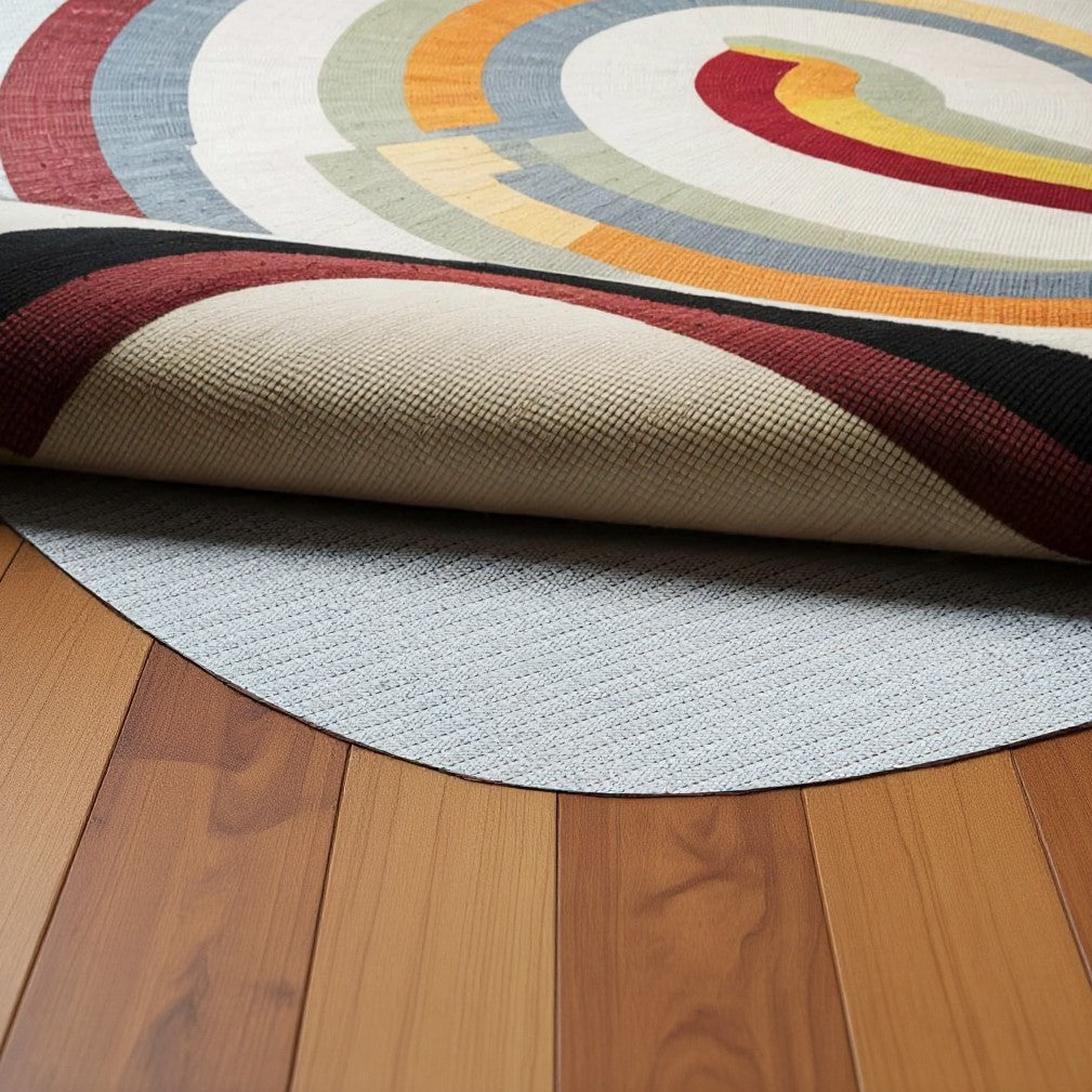 8' Round Beige Non-Slip Rug Pad