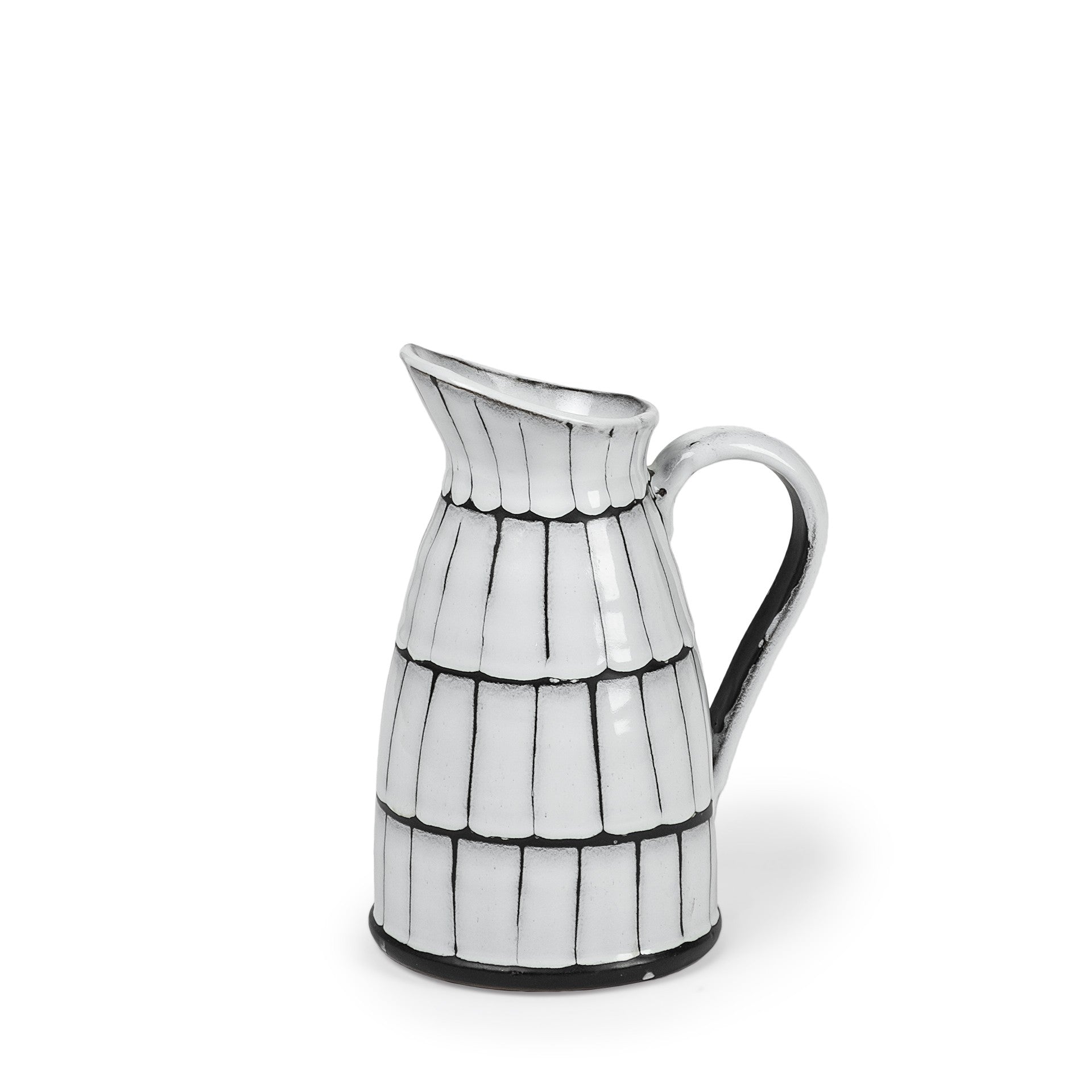 10" Black & White Cylinder Ceramic Urns Jars