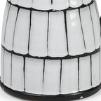 10" Black & White Cylinder Ceramic Urns Jars
