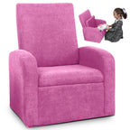 Folding Kids Sofa Chair with Hidden Storage & Ottoman | Pink