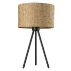 22″ Black Tripod Table Lamp with Beige Shade