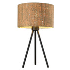 22″ Black Tripod Table Lamp with Beige Shade