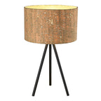 22″ Black Tripod Table Lamp with Beige Shade