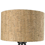 22″ Black Tripod Table Lamp with Beige Shade