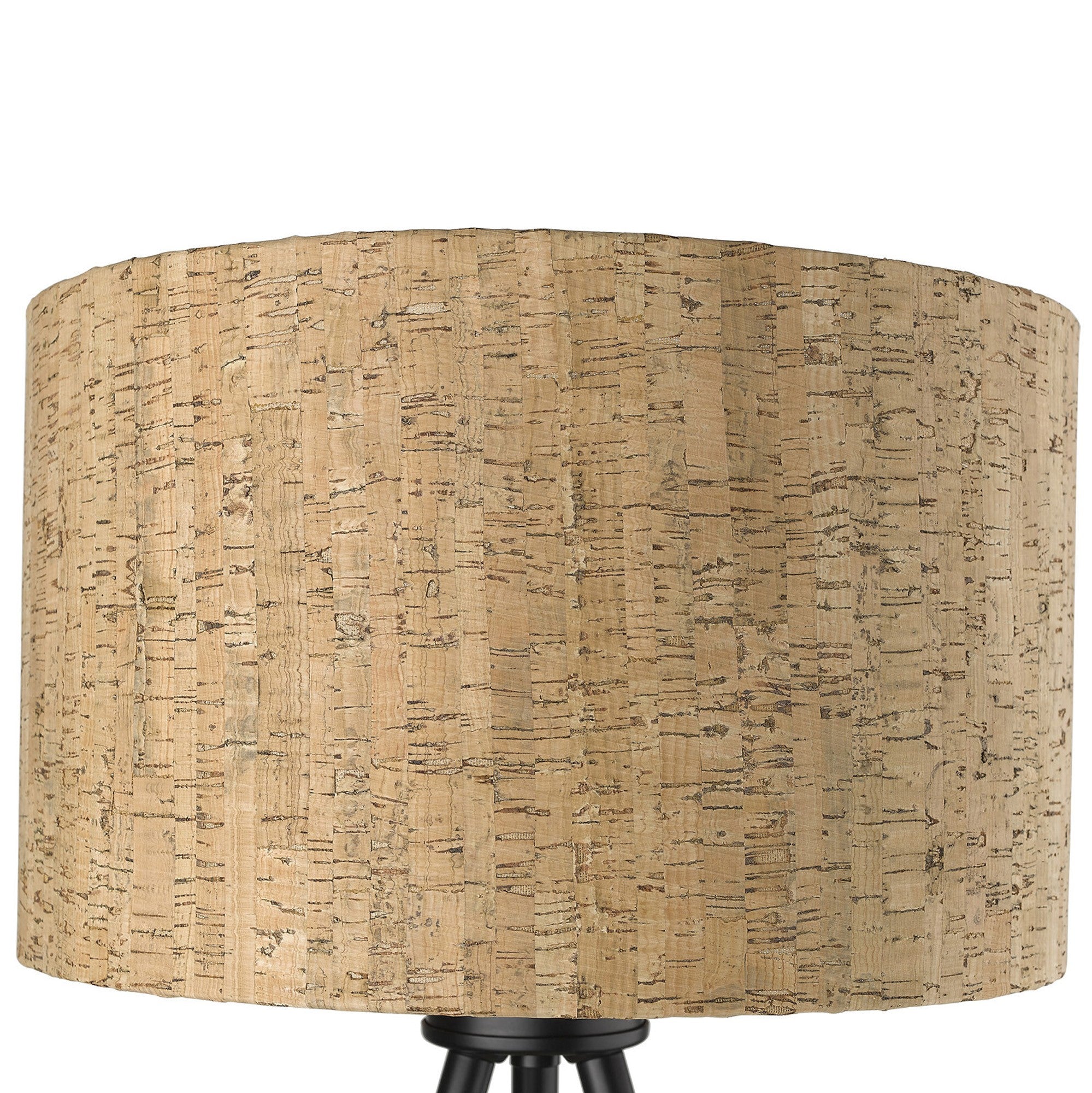 22″ Black Tripod Table Lamp with Beige Shade
