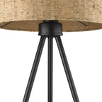 22″ Black Tripod Table Lamp with Beige Shade
