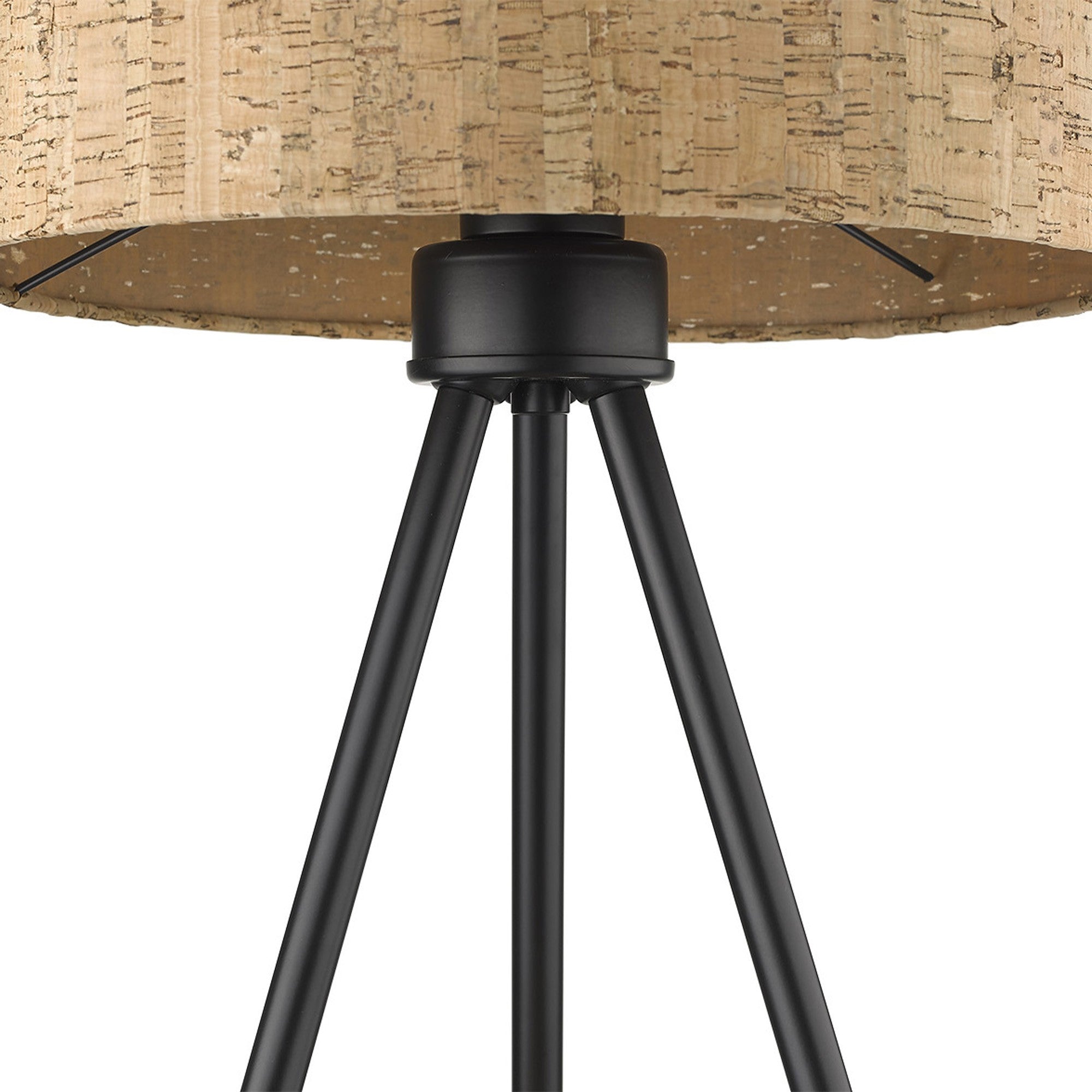 22″ Black Tripod Table Lamp with Beige Shade