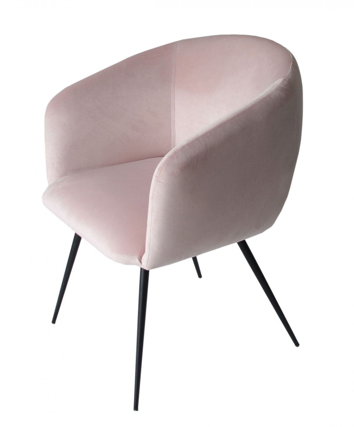 Pink & Black Upholstered Velvet Dining Arm Chair
