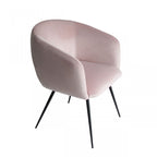 Pink & Black Upholstered Velvet Dining Arm Chair