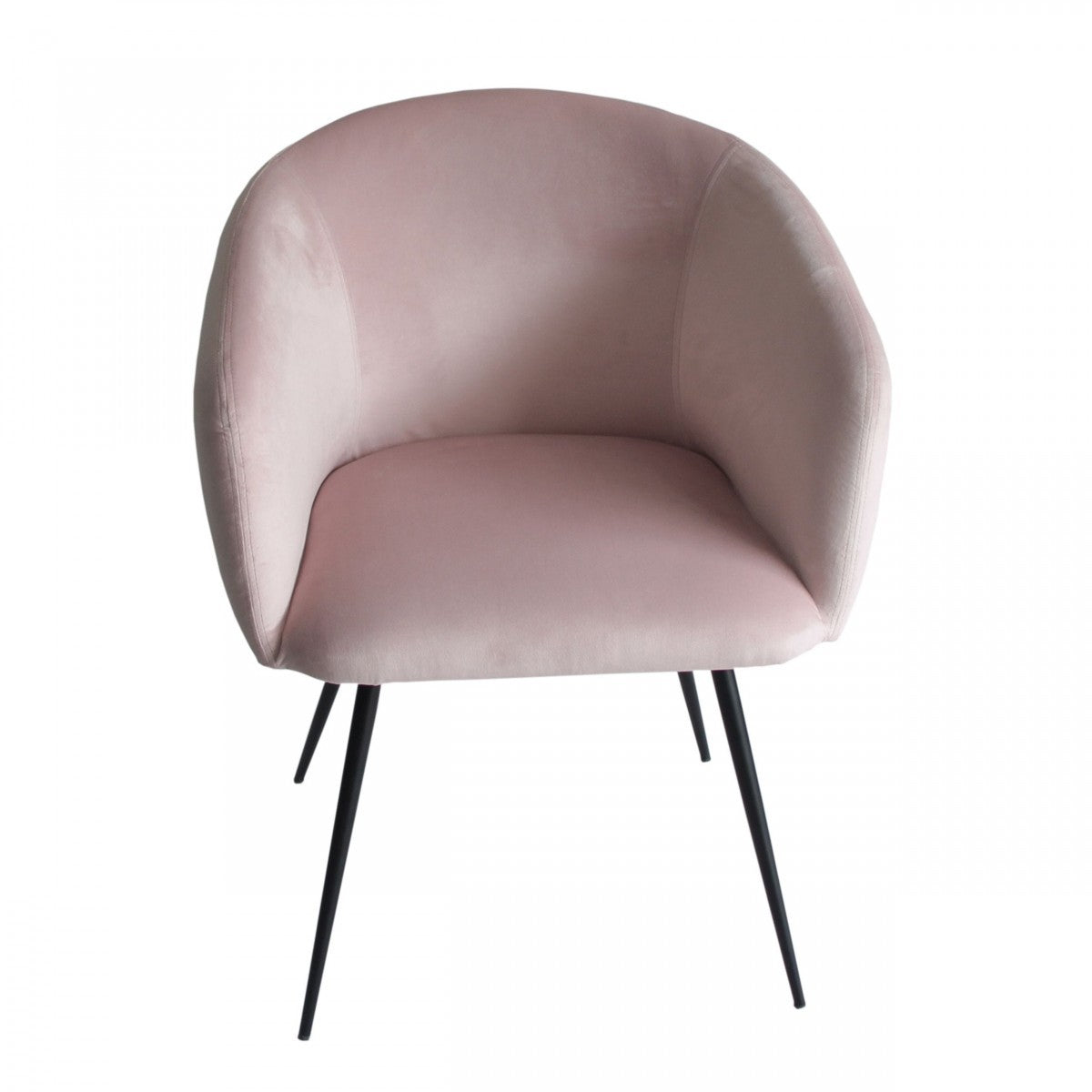 Pink & Black Upholstered Velvet Dining Arm Chair