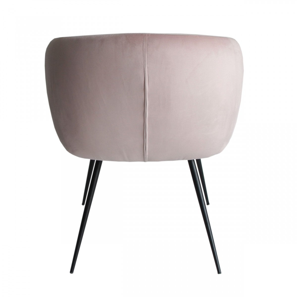 Pink & Black Upholstered Velvet Dining Arm Chair