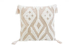 17" X 17" Bohemian Ikat Zippered Throw Pillow With Tassels