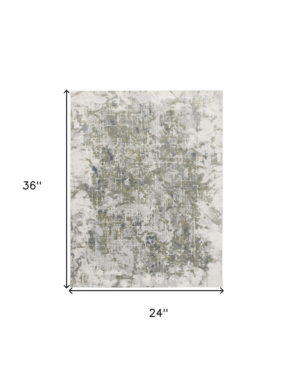 2' X 3' Abstract Distressed Stain Resistant Area Rug