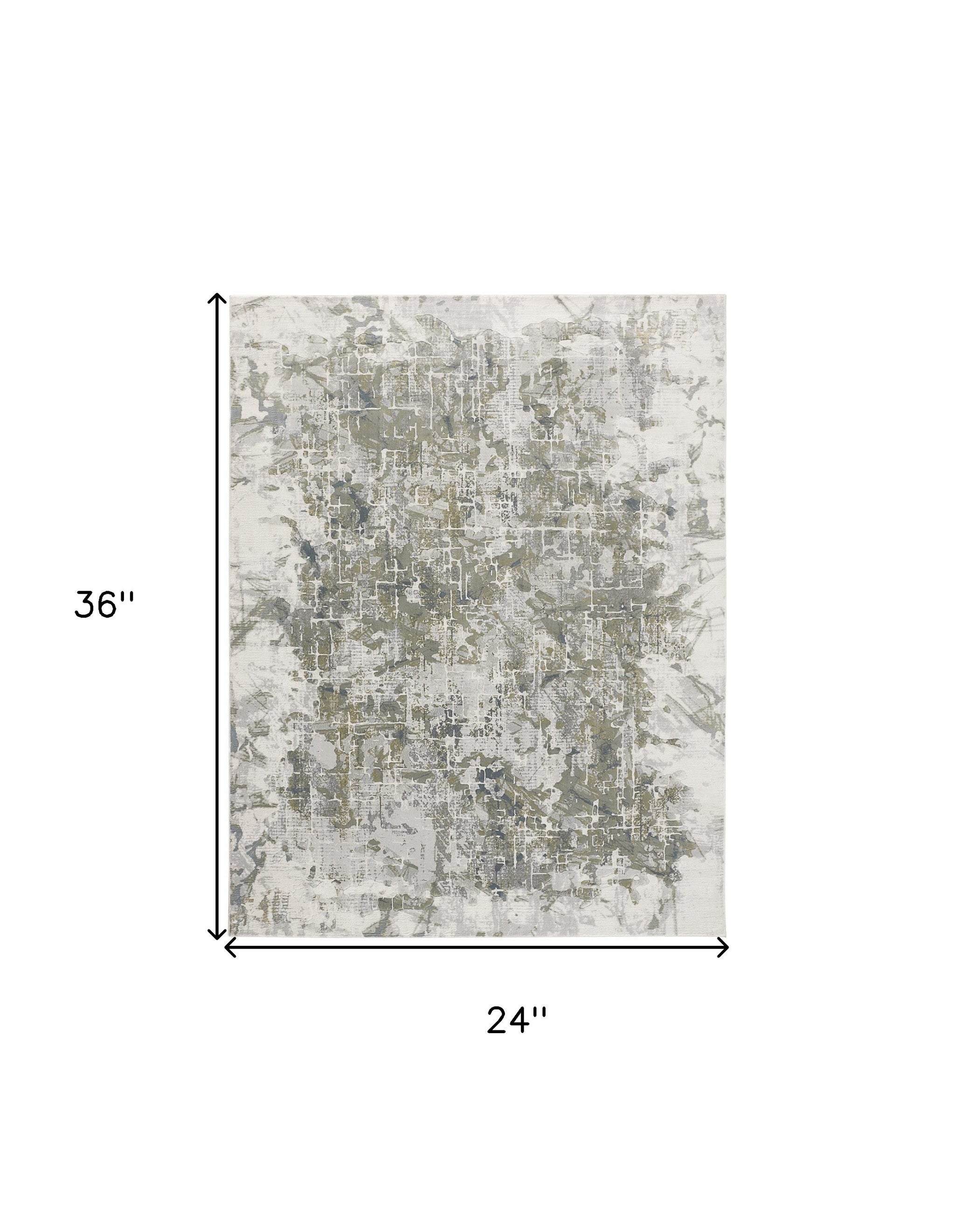 2' X 3' Abstract Distressed Stain Resistant Area Rug