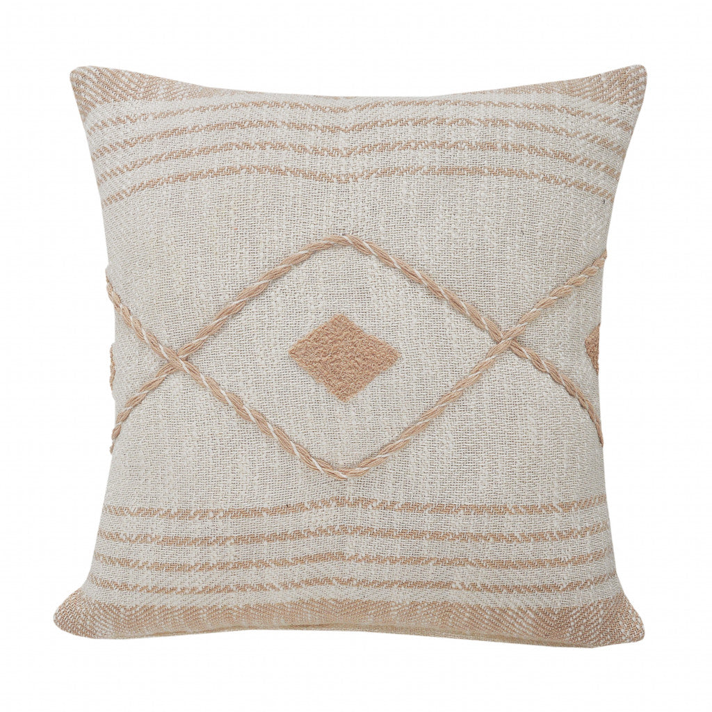 20" X 20" Bohemian 100% Cotton Coastal Zippered Pillow
