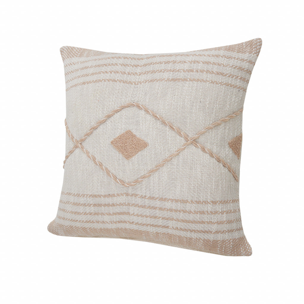 20" X 20" Bohemian 100% Cotton Coastal Zippered Pillow