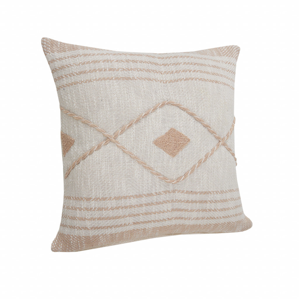 20" X 20" Bohemian 100% Cotton Coastal Zippered Pillow