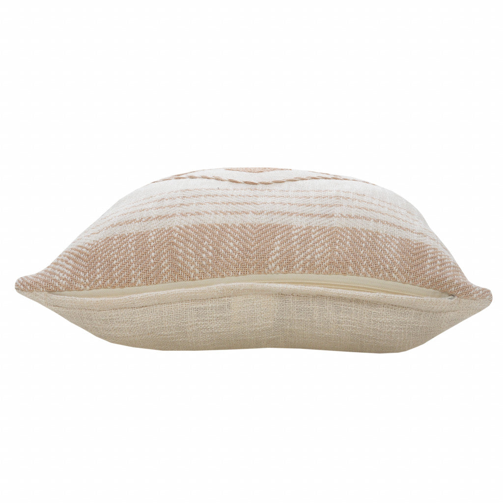 20" X 20" Bohemian 100% Cotton Coastal Zippered Pillow