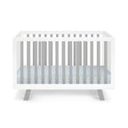 Gray & White Solid + Manufactured Wood Standard 3-in-1 Convertible Crib
