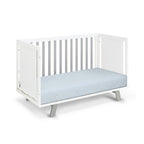 Gray & White Solid + Manufactured Wood Standard 3-in-1 Convertible Crib