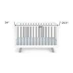 Gray & White Solid + Manufactured Wood Standard 3-in-1 Convertible Crib