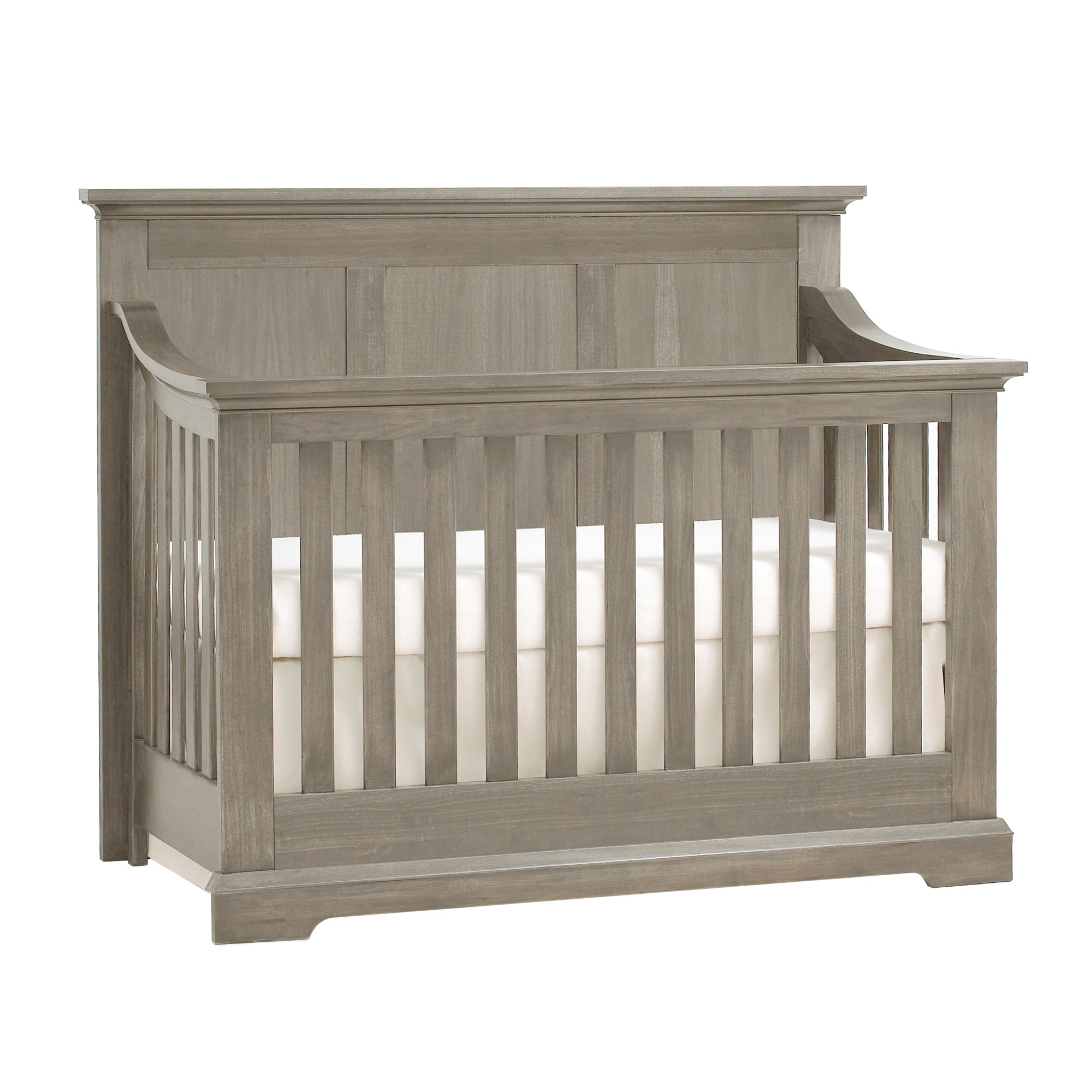 Ash Gray Solid + Manufactured Wood Standard 4-in-1 Convertible Crib