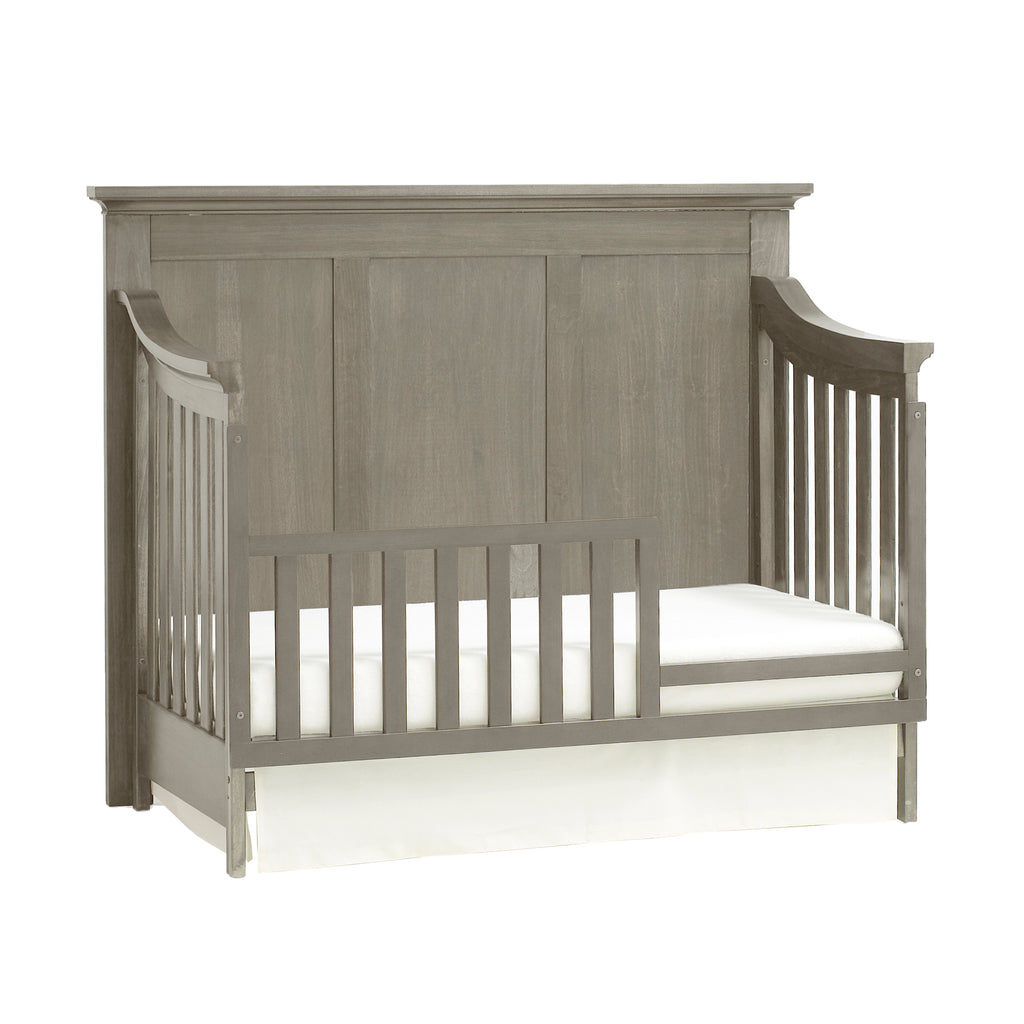 Ash Gray Solid + Manufactured Wood Standard 4-in-1 Convertible Crib