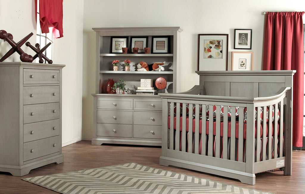 Ash Gray Solid + Manufactured Wood Standard 4-in-1 Convertible Crib