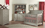 Ash Gray Solid + Manufactured Wood Standard 4-in-1 Convertible Crib